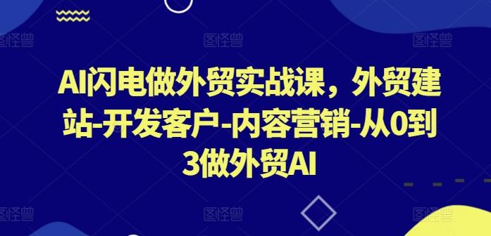 AI闪电做外贸实战课，​外贸建站-开发客户-内容营销-从0到3做外贸AI-米壳知道—知识分享平台