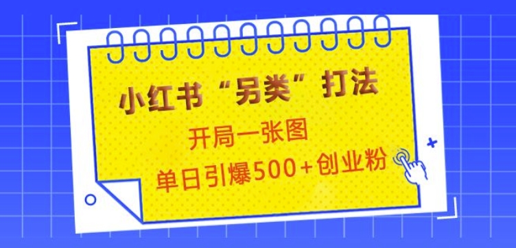 小红书“另类”打法，开局一张图，单日引爆500+精准创业粉【揭秘】-米壳知道—知识分享平台