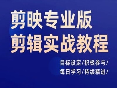 剪映专业版剪辑实战教程，目标设定/积极参与/每日学习/持续精进-米壳知道—知识分享平台