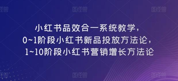 小红书品效合一系统教学，​0~1阶段小红书新品投放方法论，​1~10阶段小红书营销增长方法论-米壳知道—知识分享平台