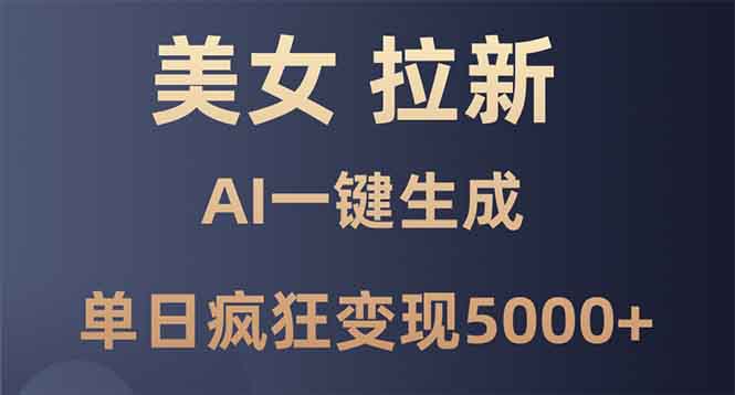 美女暴力拉新，通过AI一键生成，单日疯狂变现5000+，纯小白一学就会！-米壳知道—知识分享平台