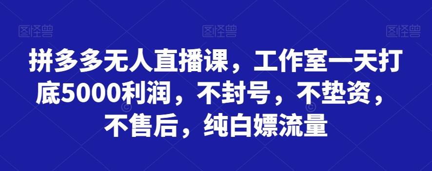 拼多多无人直播课，工作室一天打底5000利润，不封号，不垫资，不售后，纯白嫖流量-米壳知道—知识分享平台