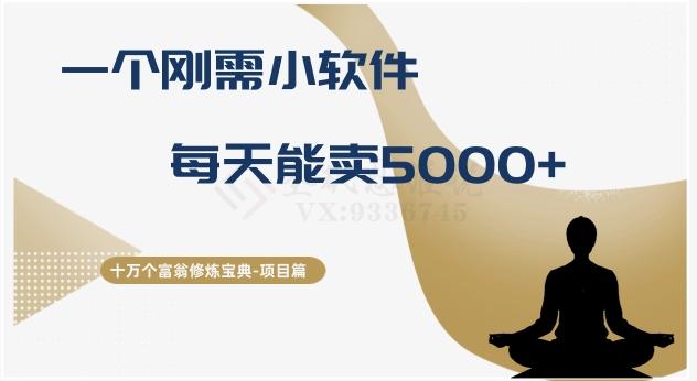 十万个富翁修炼宝典之17.一个刚需小软件，每天能卖5000+-米壳知道—知识分享平台