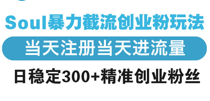 Soul暴力截流创业粉玩法，当天注册当天进流量，日稳定300+精准创业粉丝-米壳知道—知识分享平台