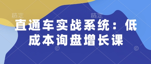 直通车实战系统：低成本询盘增长课，让个人通过技能实现升职加薪，让企业低成本获客，订单源源不断-米壳知道—知识分享平台