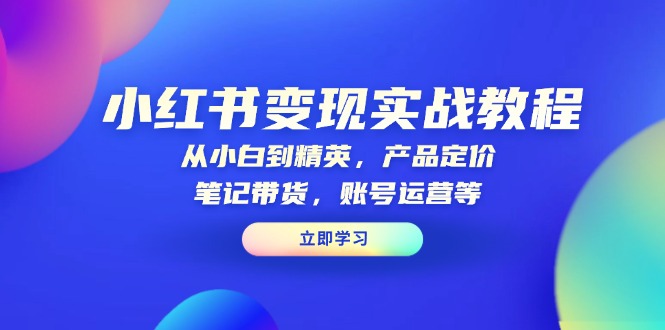 小红书变现实战教程：从小白到精英，产品定价，笔记带货，账号运营等-米壳知道—知识分享平台