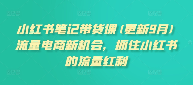 小红书笔记带货课(更新25年1月)流量电商新机会，抓住小红书的流量红利-米壳知道—知识分享平台