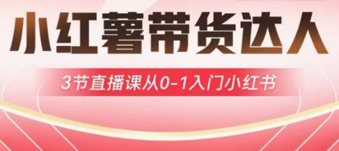 小红薯达人带货启航计划，3节直播课从0-1入门小红书-米壳知道—知识分享平台