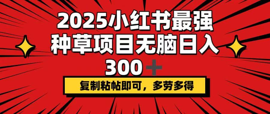 2025小红书最强种草项目，无脑日入300+，复制粘帖即可，多劳多得-米壳知道—知识分享平台