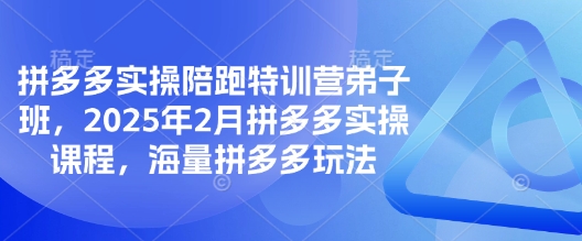 拼多多实操陪跑特训营弟子班，2025年2月拼多多实操课程，海量拼多多玩法-米壳知道—知识分享平台