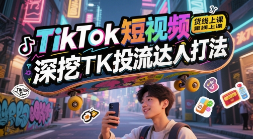 TikTok短视频带货线上课，深挖TK投流达人打法-米壳知道—知识分享平台