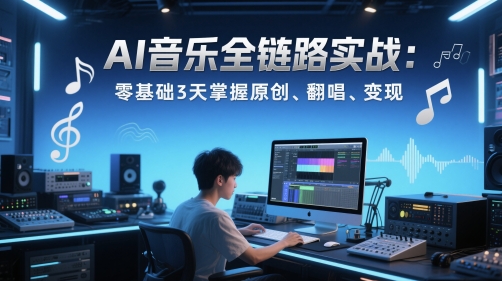 AI音乐全链路实战变现课：零基础3天掌握原创、翻唱、变现-米壳知道—知识分享平台