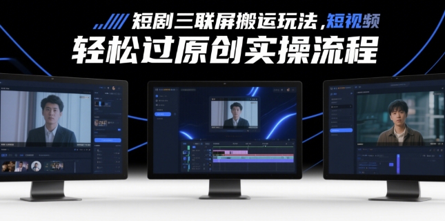 短剧三联屏搬运玩法，短剧搬运轻松过原创实操流程-米壳知道—知识分享平台