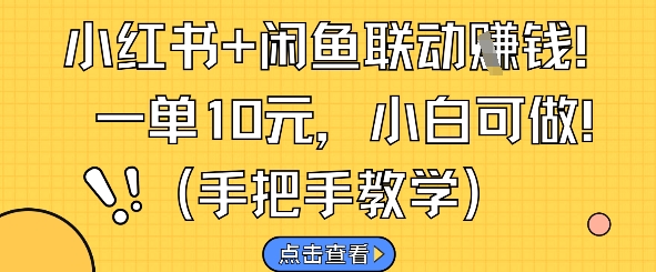 小红书+闲鱼联动挣钱，一单10元，小白可做-米壳知道—知识分享平台