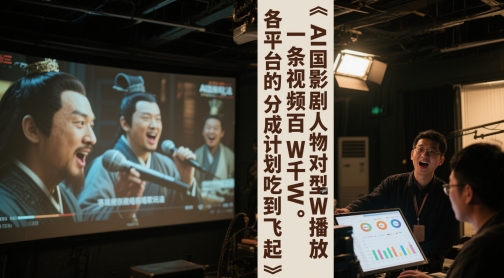AI三国影视剧人物对口型唱歌玩法，一条视频百W千W播放，各平台的分成计划吃到飞起-米壳知道—知识分享平台