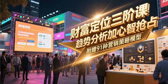 财富定位三阶：趋势研判 + 心智抢占实战课，附赠91个营销模型落地包-米壳知道—知识分享平台
