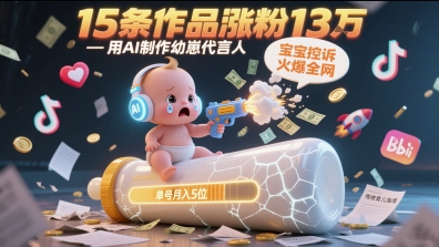 用AI制作幼崽代言人，宝宝的控诉火爆全网，15条作品涨粉13W，单号月入5位数实操教程-米壳知道—知识分享平台