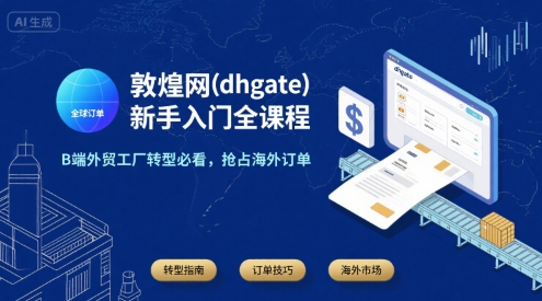 敦煌网(dhgate)新手入门全课程，B端外贸工厂转型必看，抢占海外订单-米壳知道—知识分享平台