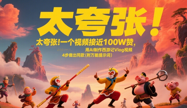 太夸张！一个视频接近100W赞，用AI制作西游记Vlog视频，全流程拆解来了(附万能提示词)-米壳知道—知识分享平台
