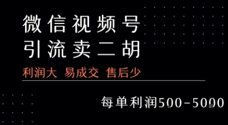 视频号卖二胡教程，利润大 易成交 售后少，一单利润5张+-米壳知道—知识分享平台