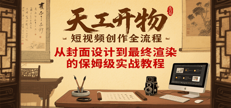 天工开物短视频创作全流程，从封面设计到最终渲染的保姆级实战教程-米壳知道—知识分享平台