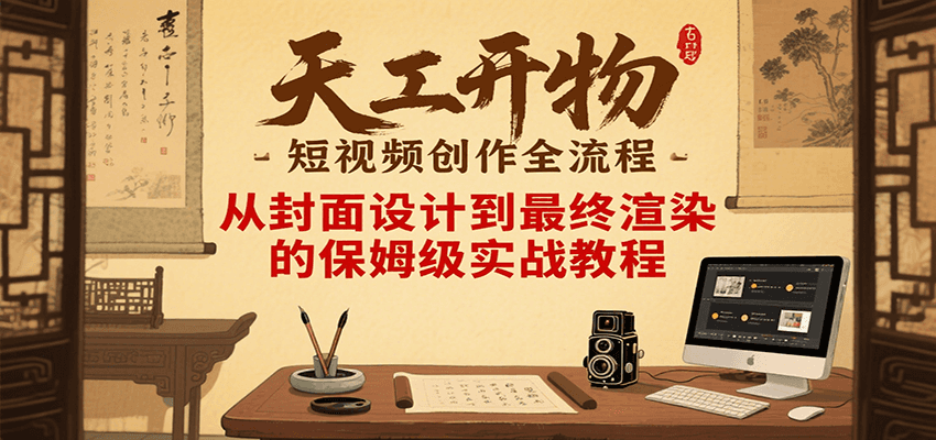 天工开物短视频创作全流程，从封面设计到最终渲染的保姆级实战教程-米壳知道—知识分享平台