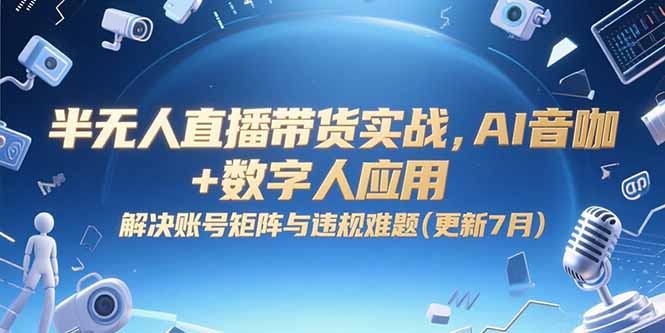 半无人直播带货实战，AI音咖+数字人应用 解决账号矩阵与违规难题(更新7月-米壳知道—知识分享平台