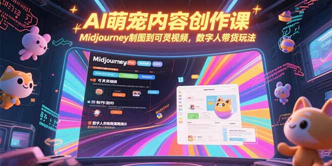AI萌宠内容创作课，Midjourney制图到可灵视频，数字人带货玩法-米壳知道—知识分享平台