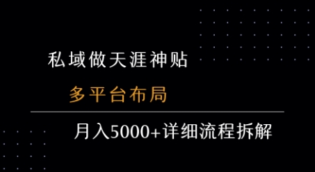 私域做天涯神贴 多平台布局 月入5k+详细流程拆解-米壳知道—知识分享平台