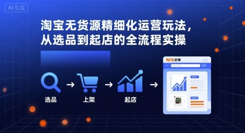 淘宝无货源精细化运营玩法，从选品到起店的全流程实操-米壳知道—知识分享平台