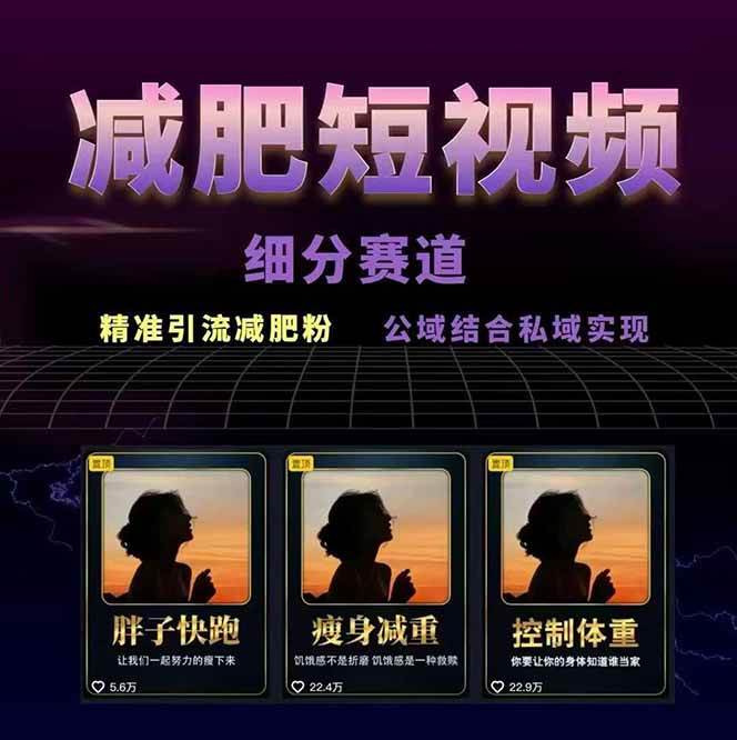 图片[2]-减肥短视频运营实战课：含素材制作、剪映教学，讲精准引流、变现设计与内容模板技巧-米壳知道—知识分享平台