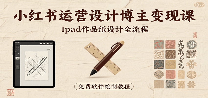 小红书运营设计博主变现课：iPad 上手作品纸设计，含全流程及细节技巧，避坑少绕路-米壳知道—知识分享平台