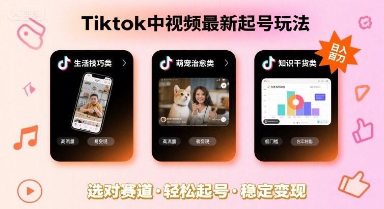 Tiktok中视频最新起号玩法，想要日入百刀，做好这几个赛道就可以了-米壳知道—知识分享平台