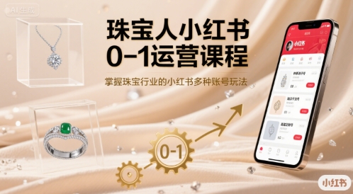 珠宝人小红书0-1运营课程，掌握珠宝行业的小红书多种账号玩法-米壳知道—知识分享平台