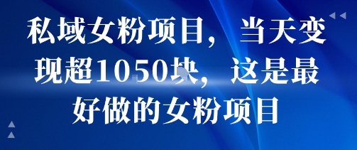 私域女粉项目，当天变现超1k，这是最好做的女粉项目，可放大操作-米壳知道—知识分享平台