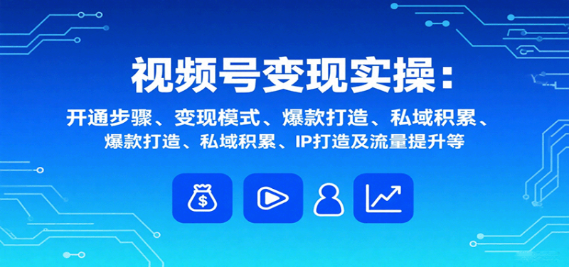 视频号变现实操，含开通步骤、变现模式、爆款打造、私域积累、IP打造及流量提升等-米壳知道—知识分享平台