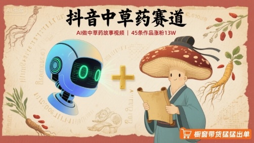抖音中草药赛道，用AI做中草药故事视频，45条作品涨粉13W，橱窗带货猛猛出单-米壳知道—知识分享平台