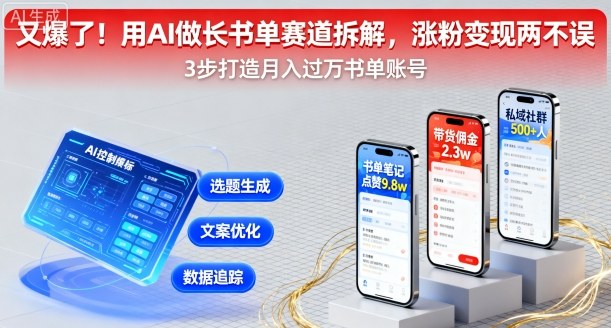 又爆了！用AI做长书单赛道拆解，涨粉变现两不误-米壳知道—知识分享平台