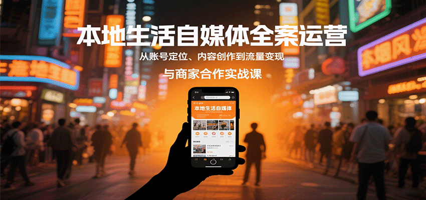 本地生活自媒体全案运营，从账号定位、内容创作到流量变现与商家合作实战课-米壳知道—知识分享平台