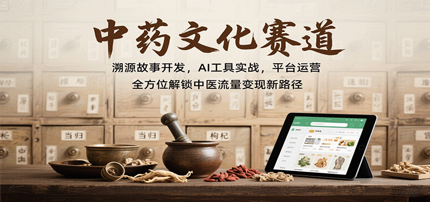 中药文化赛道：溯源故事开发，AI工具实战，平台运营，全方位解锁中医流量变现新路径-米壳知道—知识分享平台