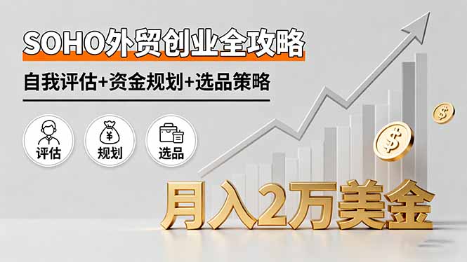 SOHO外贸创业全攻略，自我评估+资金规划+选品策略，月入2万美金-米壳知道—知识分享平台