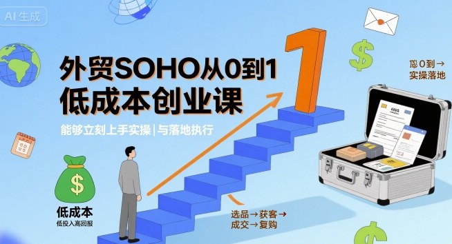 外贸SOHO从0到1低成本创业课，能够立刻上手实操与落地执行-米壳知道—知识分享平台