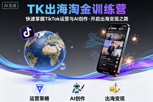 TK出海淘金训练营，助你快速掌握TikTok运营与AI创作，开启出海变现之路-米壳知道—知识分享平台