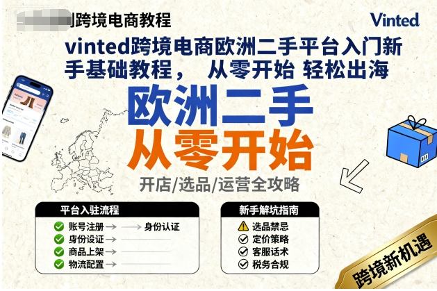 vinted跨境电商欧洲二手平台入门新手基础教程，从零开始轻松出海-米壳知道—知识分享平台