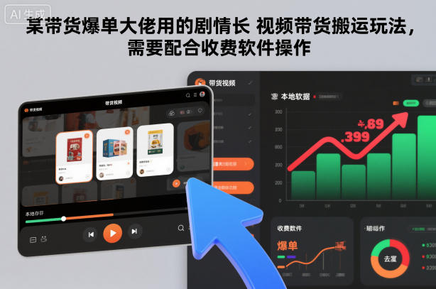 某带货爆单大佬用的剧情长视频带货搬运玩法，需要配合收费软件操作-米壳知道—知识分享平台