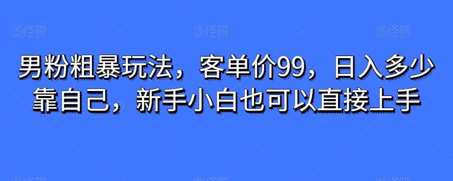 男粉粗暴玩法，客单价99，日入多少靠自己，新手小白也可以直接上手-米壳知道—知识分享平台