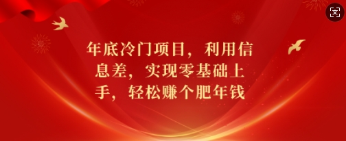 年底冷门项目，利用信息差，实现零基础上手，轻松赚个肥年钱【揭秘】-米壳知道—知识分享平台