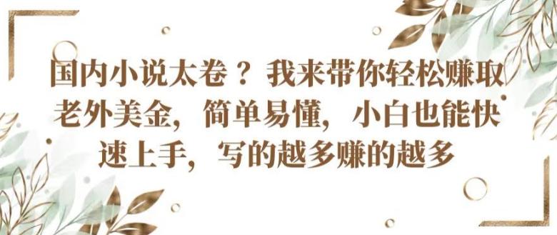 国内小说太卷 ?带你轻松赚取老外美金，简单易懂，小白也能快速上手，写的越多赚的越多【揭秘】-米壳知道—知识分享平台