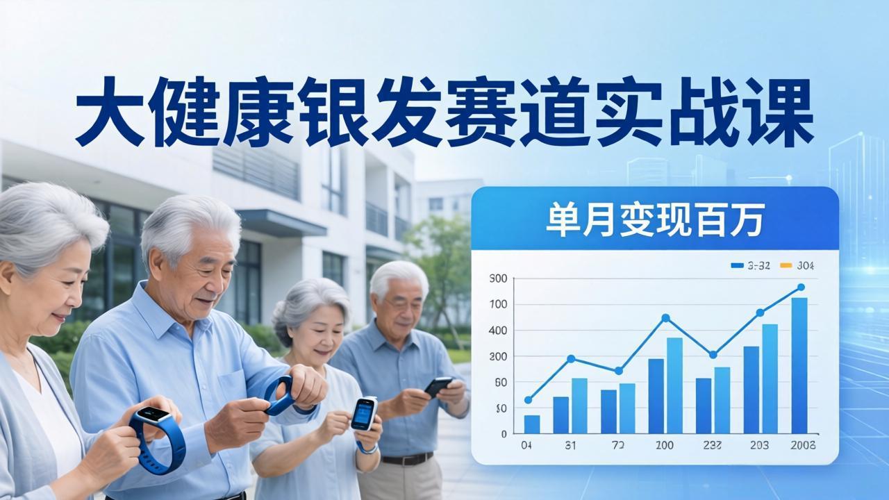 大健康银发赛道实战课：拆解视频号线索型 IP 单月变现百万逻辑，教你精准获客高效变现-米壳知道—知识分享平台