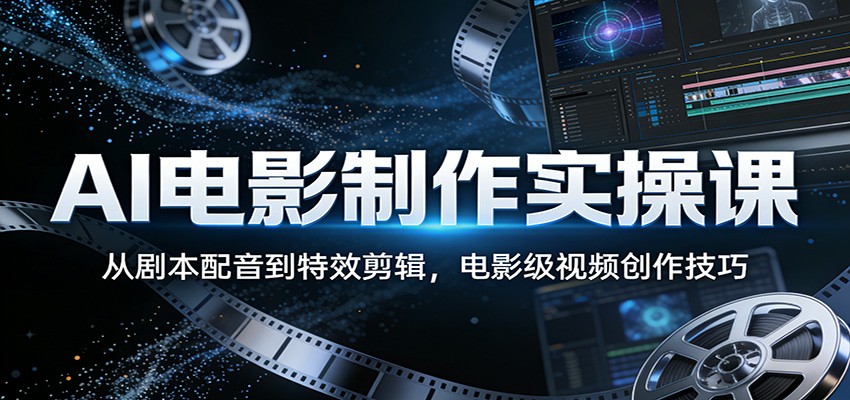 AI电影制作实操课：从剧本配音到特效剪辑，电影级视频创作技巧-米壳知道—知识分享平台